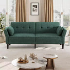 Canapé-lit futon 89, canapé-lit moderne avec dossier et accoudoirs réglables, canapé-lit futon convertible avec 2 oreillers pour bureau à domicile