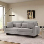 Christopher Knight Home Baker Canapé moderne 2 places en velours côtelé de 80,3 po avec quatre oreillers et accoudoirs carrés