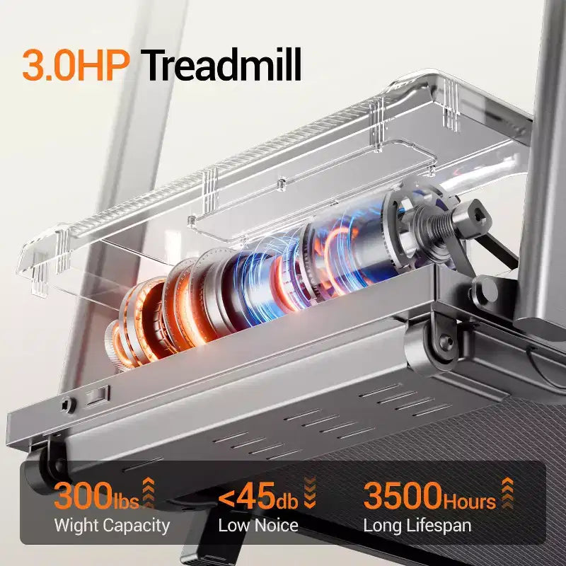 Tapis de course incliné à 15 % avec poignées, tapis de course portables 3-en-1 pour la maison et le bureau, tapis de course pliables avec capacité de poids de 136 kg (15)