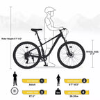 Okak 27.5IN 8 Speed Mountain Bike with Front Suspension, Kids Dirt Bike with Double Disc Brakes, Steel Frame Bicycle for Kid and Adults