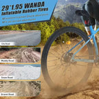 Vélo de montagne Okak 29 pouces à vitesse unique, vélo adulte avec cadre en acier et suspension avant, vélo pour hommes pour les trajets quotidiens, les voyages, la montagne