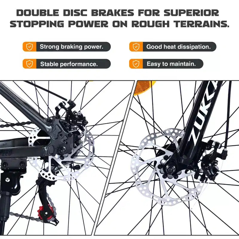 Okak 27.5IN Mountain Bike with Aluminum Alloy Frame, Kids Dirt Bike with 21 Speed Gear and Front Suspension, Bicycle for Kids and Adults