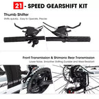 Okak 27IN Mountain Bike with Suspension Fork and Aluminum Frame, 21-Speed Dirt Bike with Disc Brake, Adult Bike for Men and Women