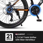 Okak 26IN Mountain Bike with 21 Speeds and Disc Brakes, Kids Dirt Bike with High-Carbon Steel Frame, Mens Bike for Adult & Teenagers