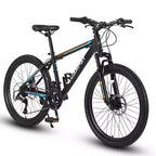 Okak 26IN Mountain Bike with 21 Speeds and Disc Brakes, Kids Dirt Bike with High-Carbon Steel Frame, Mens Bike for Adult & Teenagers