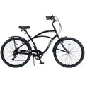 Vélo de plage Okak 26 pouces avec système 7 vitesses, vélo homme avec freins en V avant et arrière, vélo à cadre métallique pour adolescents et adultes