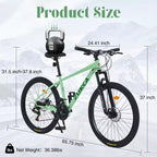 Okak 26IN Adult Bike with 24 Speed and Suspension Fork, Mountain Bike with KENDA Tires and Disk Brake, Fat Tire Bike for Men and Women