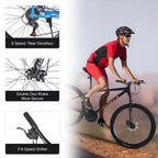 Okak 26IN Adult Bike with 24 Speed and Suspension Fork, Mountain Bike with KENDA Tires and Disk Brake, Fat Tire Bike for Men and Women