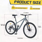 VTT Okak 29 pouces avec système 8 vitesses, Dirt Bike avec cadre en acier et suspension avant, vélo pour adultes hommes, femmes, garçons et filles