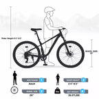 VTT Okak 29 pouces avec système 8 vitesses, Dirt Bike avec cadre en acier et suspension avant, vélo pour adultes hommes, femmes, garçons et filles