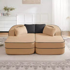 77.2 Teddy Fabric No Assembly 32D High Density sponge Boneless Sofa,Fluffy Comfy Couch with double Chaises,Sleeper sofa for Living Room,White