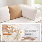 77.2 Teddy Fabric No Assembly 32D High Density sponge Boneless Sofa,Fluffy Comfy Couch with double Chaises,Sleeper sofa for Living Room,White