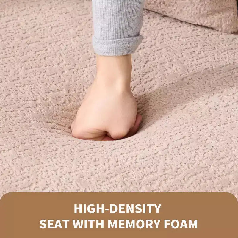 Causeuse incurvée blanche de 65 pouces avec éponge à compression totale et 3 oreillers, canapé compact en chenille 30D sans assemblage
