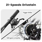 Okak 27.5IN Mountain Bike with Front and Rear Dual Shock Absorbers, 21-Speed Dirt Bike with Mechanical Disc Brake, Adult Bike for Men and Women