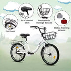 Okak 20IN Kids Bike with Lightweight Steel Frame, Kids Cruiser Bikes with Coaster Brake & V-Brake, Mini Bike with Chain Guard & Rear Rack
