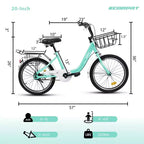 Okak 20IN Kids Bike with Lightweight Steel Frame, Kids Cruiser Bikes with Coaster Brake & V-Brake, Mini Bike with Chain Guard & Rear Rack