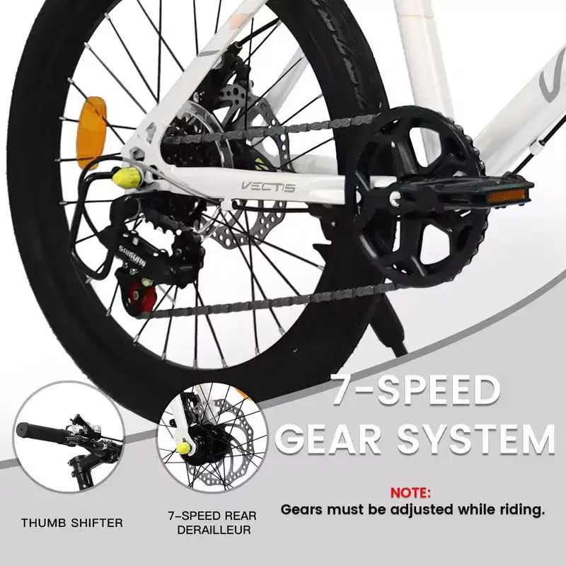Okak 20IN Toddler Bike with 7-Speed and Steel Frame, Kids Bike with Dual Disc Brakes and 1.75IN Tires, Kids Cruiser Bikes for Boys & Girls