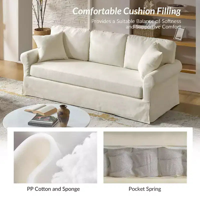 Canapé déhoussable Jaime avec accoudoirs roulés|ARTFUL LIVING DESIGNS
