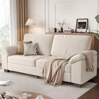 GustoWave Modern 3 Seater Sofa Couch, 90 in Velvet Upholstered Oversized Loveseat with Soft Spacious Armrests, Comfy Button Tufted Couch