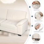 Canapé 3 places GustoWave Modern, Loveseat surdimensionné de 228 cm en velours avec accoudoirs spacieux et moelleux, canapé capitonné confortable