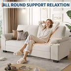 Canapé 3 places GustoWave Modern, Loveseat surdimensionné de 228 cm en velours avec accoudoirs spacieux et moelleux, canapé capitonné confortable