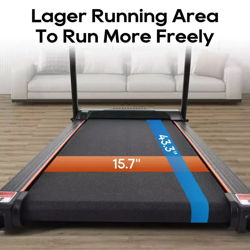 Folding Treadmill for Home with Incline & Heart Rate Sensor, 2.5HP Quiet Motor, USB Charging, Portable Running Walking Machine, 300lbs Capacity