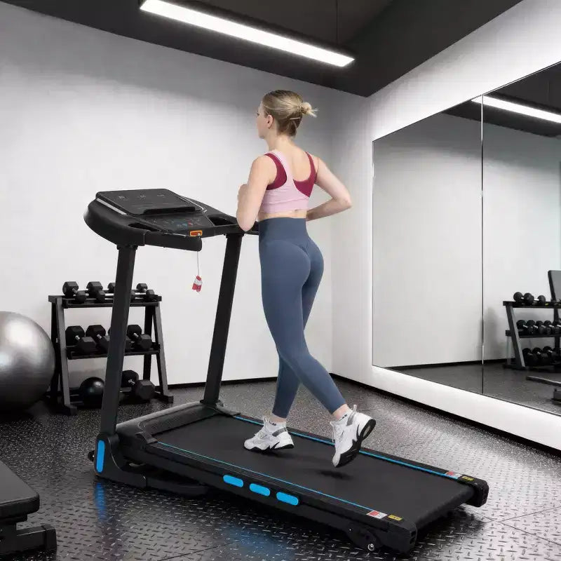 3.5HP Foldable Treadmill for Home with Incline, 10MPH, 350Lbs Capacity, Heart Rate Sensors, Type-C & USB Charging, Bluetooth Speaker