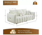 Christopher Knight Home Lucy 82 Teddy Wood Frame 3-Seater Sofa