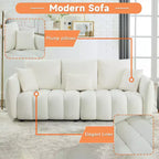 Christopher Knight Home Lucy 82 Teddy Wood Frame 3-Seater Sofa