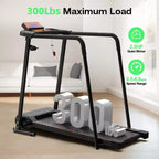 Foldable Walking Treadmill for Seniors with Extended Handrails, APP Control Option, Portable Design, 300LBS Weight Capacity