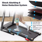 Tapis de course à domicile, tapis roulant électrique pliable portable avec inclinaison réglable, contrôle par application, 64 programmes, capacité de 136 kg, 12 km/h