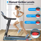 Tapis de course à domicile, tapis roulant électrique pliable portable avec inclinaison réglable, contrôle par application, 64 programmes, capacité de 136 kg, 12 km/h
