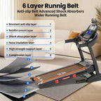 Tapis de course pliable 5 CV pour la maison avec inclinaison automatique de 15 %, capacité de 180 kg, tapis de course portable 16 km/h, 64+7 programmes, entraînement personnalisé avec application