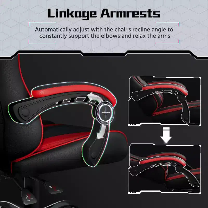 Yaheetech PU Leather Ergonomic Gaming Chair Executive Computer Chair with Padded Armrests