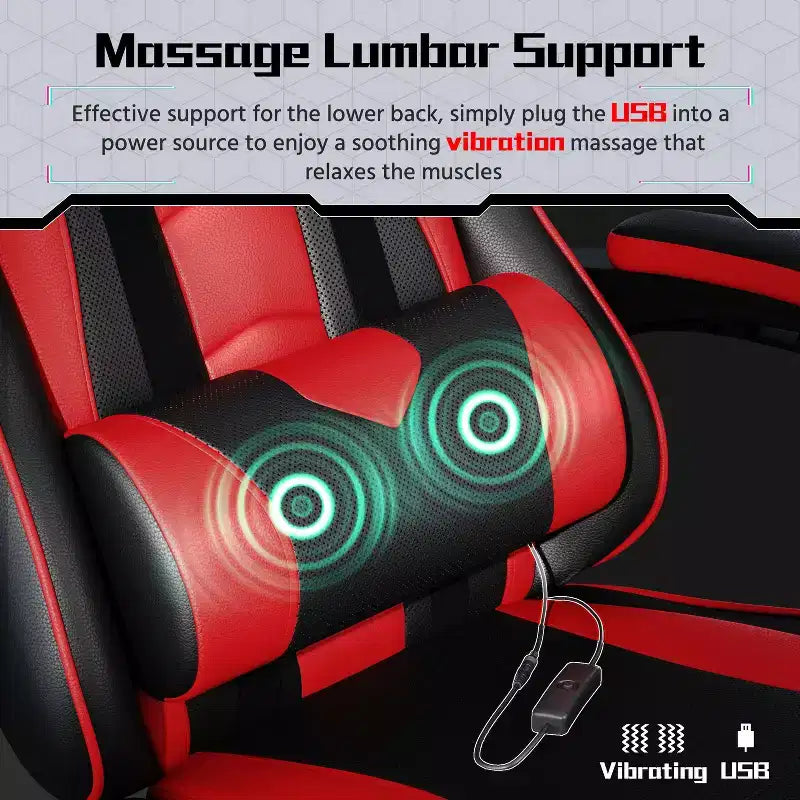 Yaheetech PU Leather Ergonomic Gaming Chair Executive Computer Chair with Padded Armrests