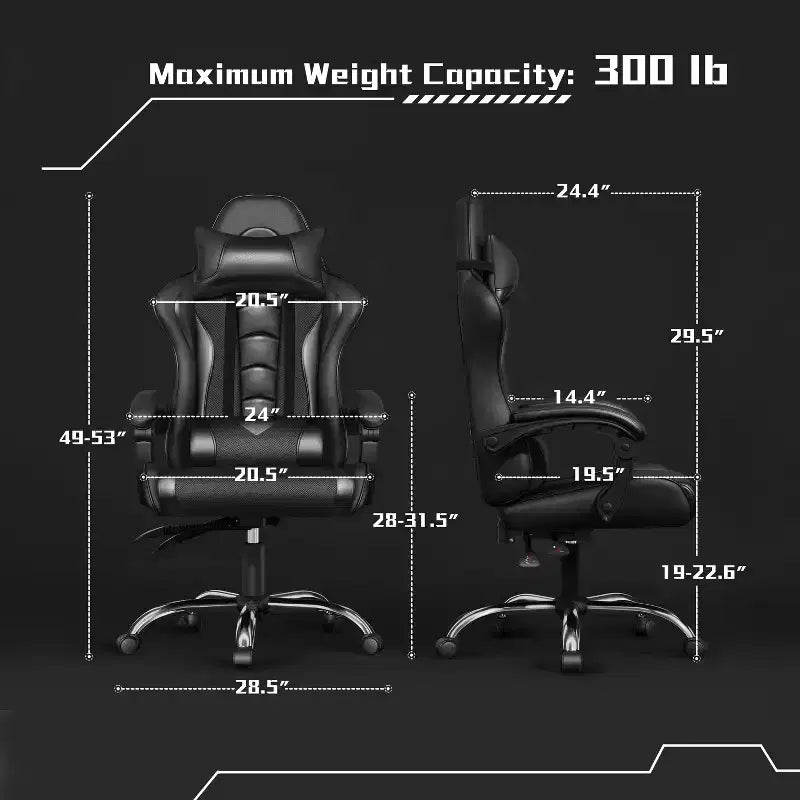 Yaheetech PU Leather Ergonomic Gaming Chair Executive Computer Chair with Padded Armrests