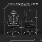 Yaheetech PU Leather Ergonomic Gaming Chair Executive Computer Chair with Padded Armrests
