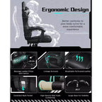 Yaheetech PU Leather Ergonomic Gaming Chair Executive Computer Chair with Padded Armrests