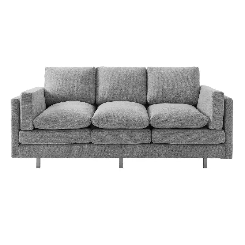 Christopher Knight Home Bonnet Canapé moderne 3 places en chenille de 79,5 po avec coussins de siège à double couche