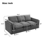 Christopher Knight Home Bonnet Canapé moderne 3 places en chenille de 79,5 po avec coussins de siège à double couche