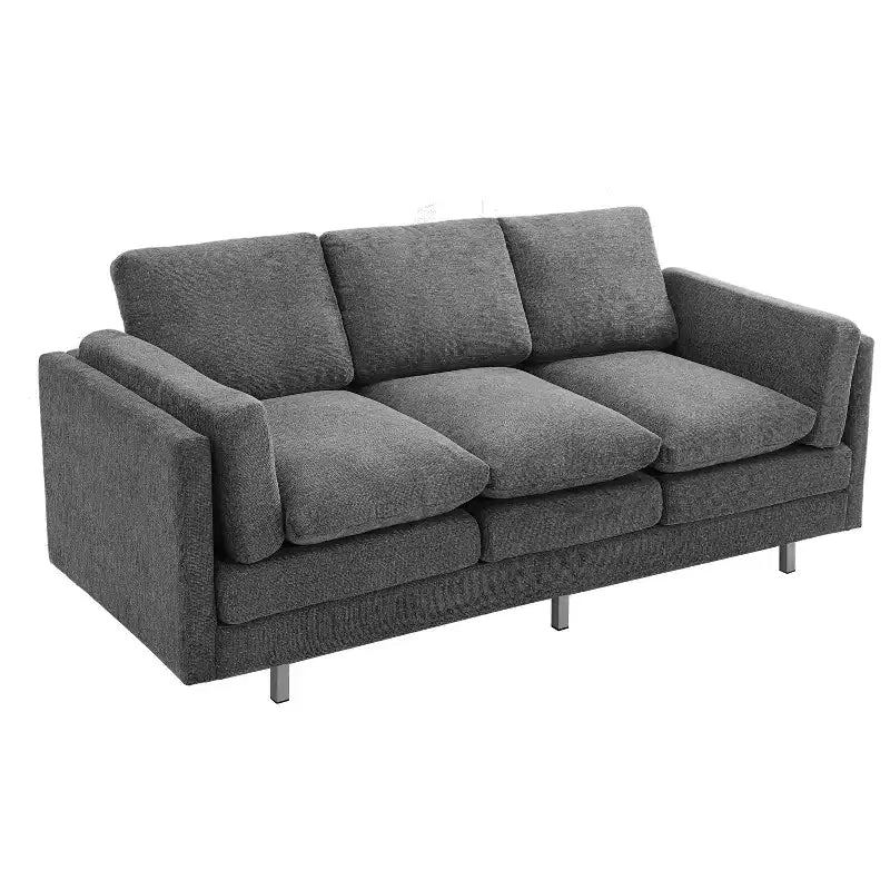 Christopher Knight Home Bonnet Canapé moderne 3 places en chenille de 79,5 po avec coussins de siège à double couche