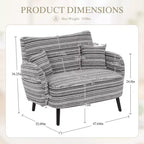 Zeus & Ruta Modern Deep-Seat Sofa with Ultra-Comfortable Armrests, Pillows & Storage Pockets