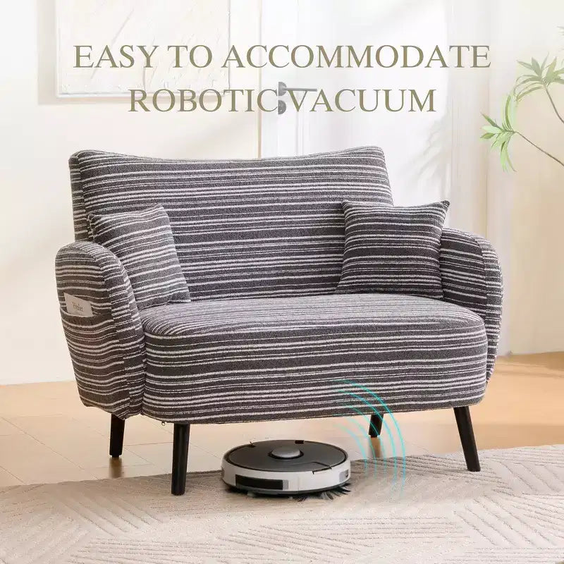 Zeus & Ruta Modern Deep-Seat Sofa with Ultra-Comfortable Armrests, Pillows & Storage Pockets