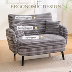 Zeus & Ruta Modern Deep-Seat Sofa with Ultra-Comfortable Armrests, Pillows & Storage Pockets