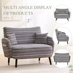 Zeus & Ruta Modern Deep-Seat Sofa with Ultra-Comfortable Armrests, Pillows & Storage Pockets