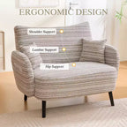 Zeus & Ruta Modern Deep-Seat Sofa with Ultra-Comfortable Armrests, Pillows & Storage Pockets