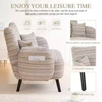 Zeus & Ruta Modern Deep-Seat Sofa with Ultra-Comfortable Armrests, Pillows & Storage Pockets