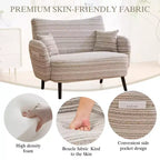 Zeus & Ruta Modern Deep-Seat Sofa with Ultra-Comfortable Armrests, Pillows & Storage Pockets