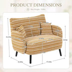 Zeus & Ruta Modern Deep-Seat Sofa with Ultra-Comfortable Armrests, Pillows & Storage Pockets