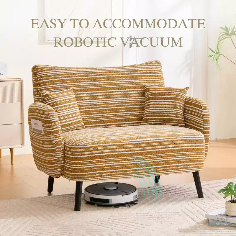 Zeus & Ruta Modern Deep-Seat Sofa with Ultra-Comfortable Armrests, Pillows & Storage Pockets
